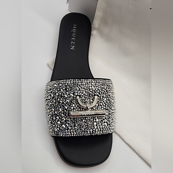 Alexander McQueen Embellished Women's Slides NWT - Picture 4 of 10